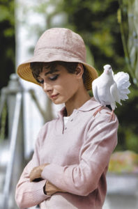 Audrey Hepburn with a Dove (Color)