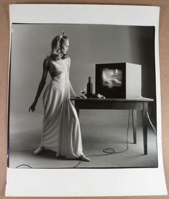 Twiggy with TV Set, Vogue, 1967