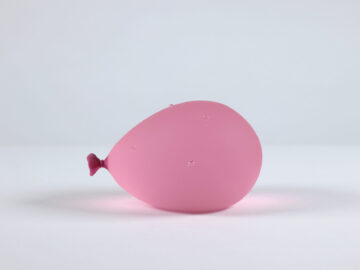 Pink Water Balloons with Droplets