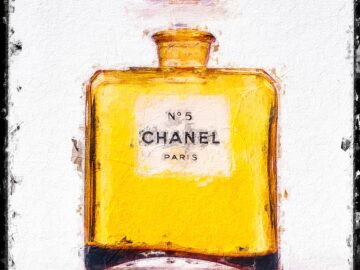 Painted Chanel Bottle 1955 (Framed)