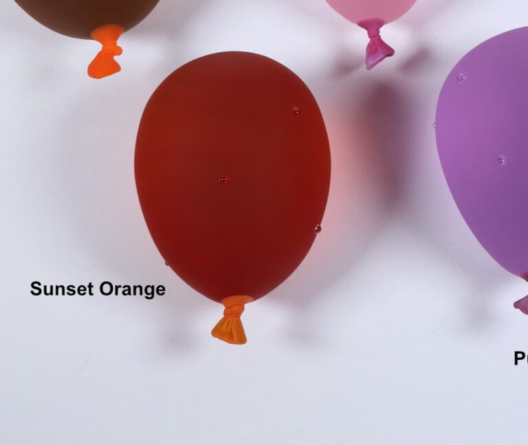 Sunset Orange Water Balloon with Droplets