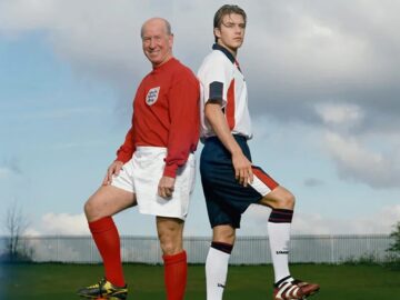 David Beckham and Bobby Charlton